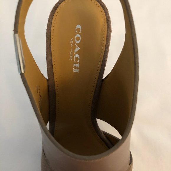 Coach Taupe Leather & Suede Stiletto Booties - Picture 8 of 8